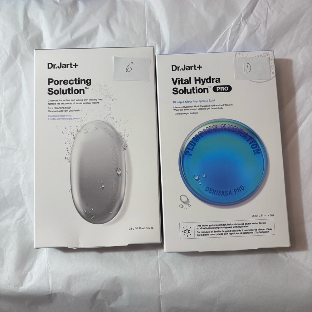 Dr. Jart+ Porecting Solution and Vital Hydra Solution Masks